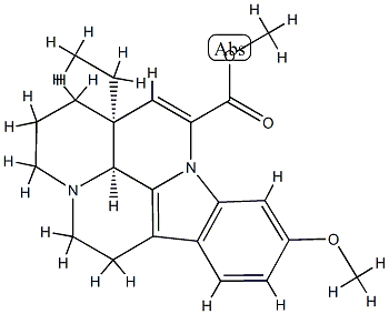 (3α,16α)-11-Methoxyeburnamenine-14-carboxylic acid methyl ester 结构式