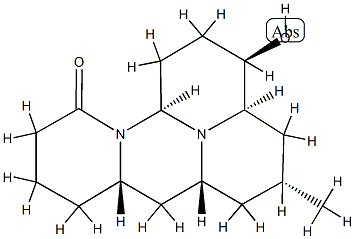 (3R)-1,2,3,3aα,4,5,6,6aβ,7,7aβ,8,9,10,12aα-Tetradecahydro-3β-hydroxy-5α-methyl-11H-pyrido[1',2':3,4]pyrimido[2,1,6-de]quinolizin-11-one 结构式
