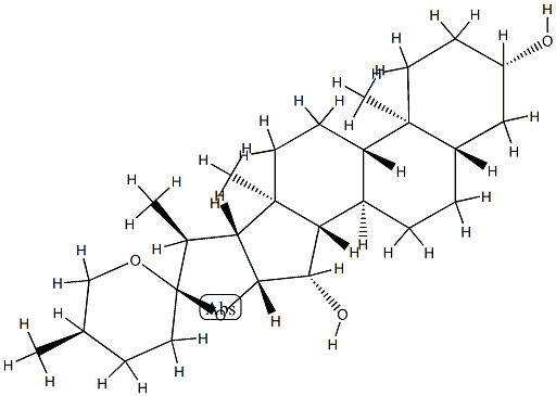 (25R)-5α-Spirostane-3β,15β-diol 结构式
