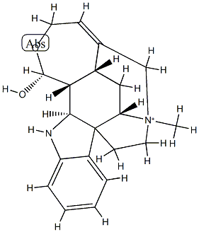 (17R)-19,20-Didehydro-17,18-epoxy-17-hydroxy-4-methylcuran-4-ium 结构式