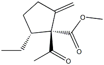 Cyclopentanecarboxylic acid, 1-acetyl-2-ethyl-5-methylene-, methyl ester, (1R,2R)-rel- (9CI) 结构式