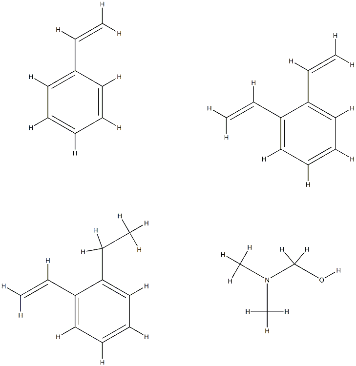 二乙烯基苯、苯乙烯、乙烯基乙苯的聚合物氯甲基化三甲胺季铵化氢氧化 结构式