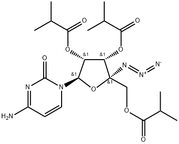 4'-C-迭氮基胞嘧啶核苷 2',3',5'-三异丁酸酯 结构式