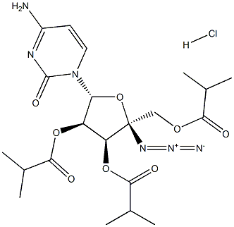 Cytidine, 4'-C-azido-, 2',3',5'-tris(2-Methylpropanoate), hydrochloride (1:1) 结构式