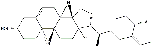 (24Z,25S)-25-Ethyl-27-norstigmasta-5,24(28)-dien-3β-ol 结构式