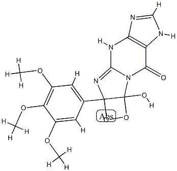 8H-1,2-Dioxeto[3,4:4,5]imidazo[1,2-a]purin-8-one,  2a,3,5,9a-tetrahydro-9a-hydroxy-2a-(3,4,5-trimethoxyphenyl)- 结构式
