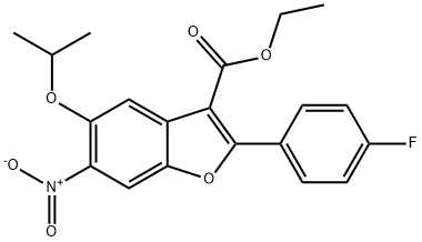 Ethyl 2-(4-fluorophenyl)-5-isopropoxy-6-nitrobenzofuran-3-carboxylate 结构式