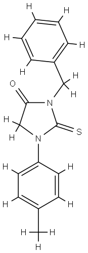 3-benzyl-1-(4-methylphenyl)-2-sulfanylideneimidazolidin-4-one 结构式