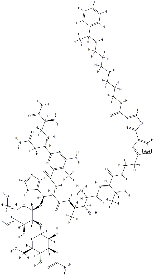 N1-[3-[[3-[(1-Phenylethyl)amino]propyl]amino]propyl]bleomycinamide 结构式