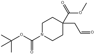 1-tert-butyl 4-Methyl 4-(2-oxoethyl)piperidine-1,4-dicarboxylate 结构式
