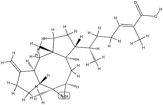 (6α,10β,11α)-7,8α-Epoxyophiobola-3(24),19-dien-21-oic acid 结构式