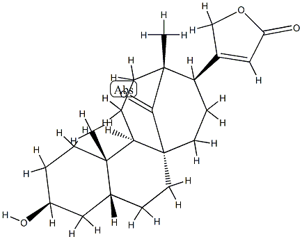 3β-Hydroxy-14-oxo-8,15-cyclo-14,15-seco-5β-card-20(22)-enolide 结构式