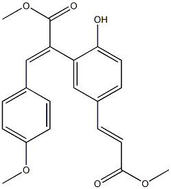 2-Hydroxy-5-(3-methoxy-3-oxo-1-propen-1-yl)-α-[(4-methoxyphenyl)methylene]benzeneacetic acid methyl ester 结构式