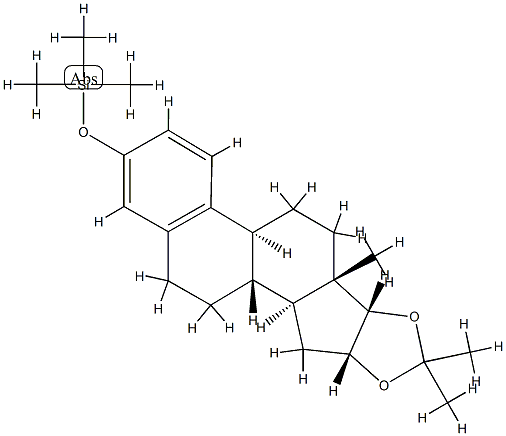 16α,17α-[Isopropylidenebis(oxy)]-3-(trimethylsiloxy)-1,3,5(10)-estratriene 结构式