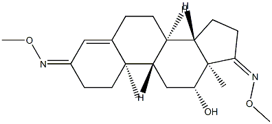 12β-Hydroxyandrost-4-ene-3,17-dione bis(O-methyl oxime) 结构式