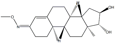 16α,17β-Dihydroxyandrost-4-en-3-one O-methyl oxime 结构式