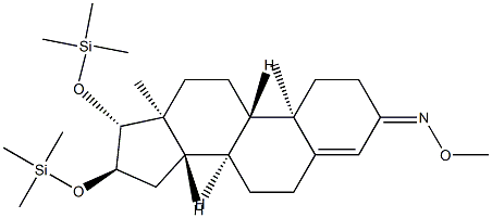 16α,17β-Bis(trimethylsiloxy)androst-4-en-3-one O-methyl oxime 结构式