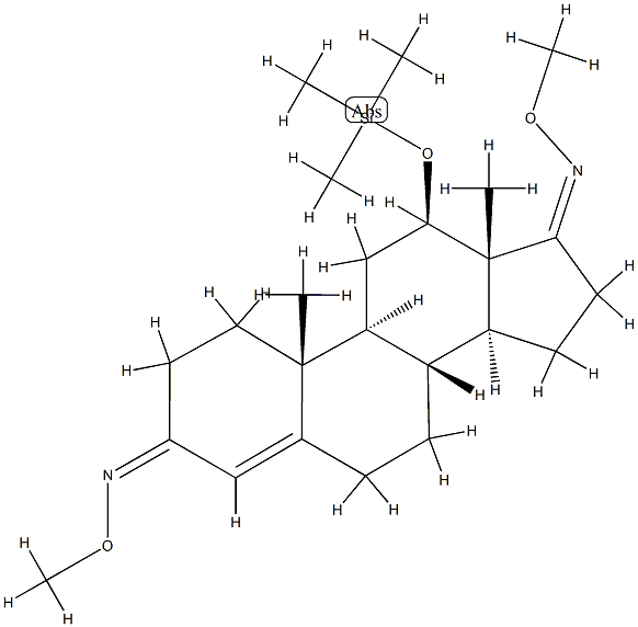 12β-(Trimethylsiloxy)androst-4-ene-3,17-dione bis(O-methyl oxime) 结构式