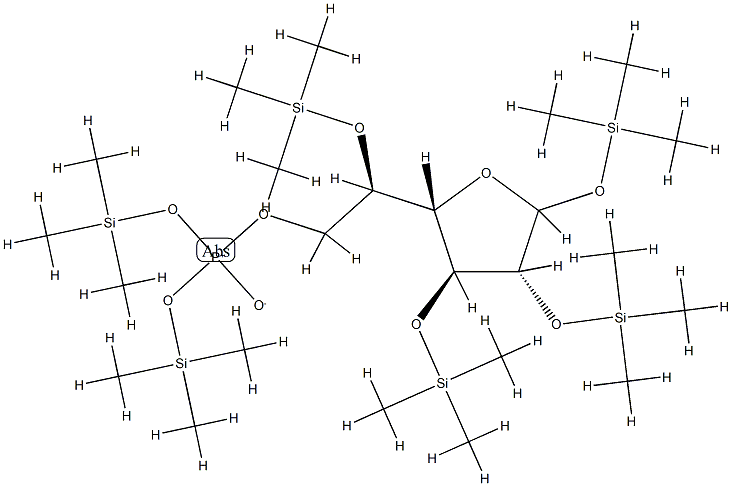 1-O,2-O,3-O,5-O-Tetrakis(trimethylsilyl)-D-galactofuranose phosphoric acid bis(trimethylsilyl) ester 结构式