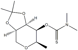 2,6-Anhydro-1-deoxy-4-O,5-O-(1-methylethylidene)-D-arabino-hexitol dimethylcarbamothioate 结构式
