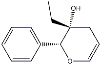 2H-Pyran-3-ol,3-ethyl-3,4-dihydro-2-phenyl-,(2R,3R)-rel-(9CI) 结构式