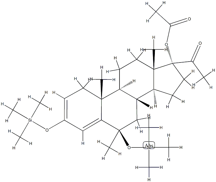 (6R)-17-(Acetyloxy)-6-methyl-3,6β-bis(trimethylsiloxy)pregna-2,4-dien-20-one 结构式