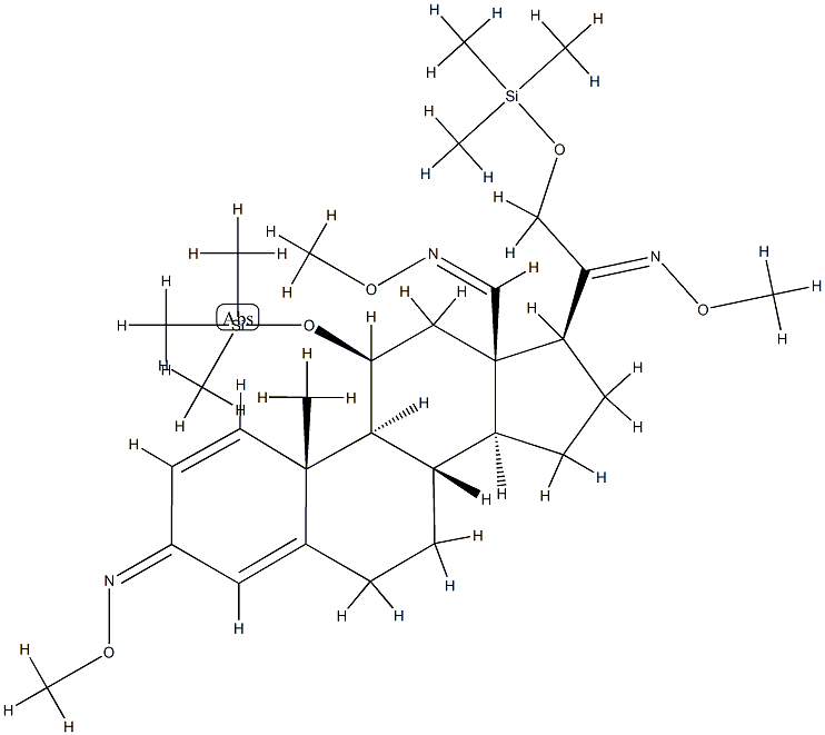 3,20-Bis(methoxyimino)-11β,21-bis(trimethylsiloxy)pregna-1,4-dien-18-al O-methyl oxime 结构式