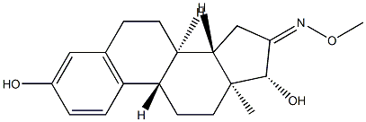 3,17β-Dihydroxy-1,3,5(10)-estratrien-16-one O-methyl oxime 结构式
