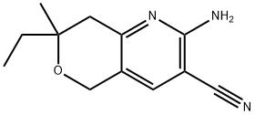 5H-Pyrano[4,3-b]pyridine-3-carbonitrile,2-amino-7-ethyl-7,8-dihydro-7-methyl-(9CI) 结构式