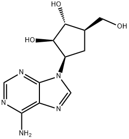 (1R)-3α-(6-Amino-9H-purin-9-yl)-5α-hydroxymethyl-1β,2α-cyclopentanediol 结构式