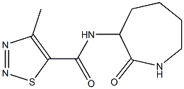 1,2,3-Thiadiazole-5-carboxamide,N-(hexahydro-2-oxo-1H-azepin-3-yl)-4- 结构式