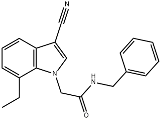 N-benzyl-2-(3-cyano-7-ethyl-1H-indol-1-yl)acetamide 结构式