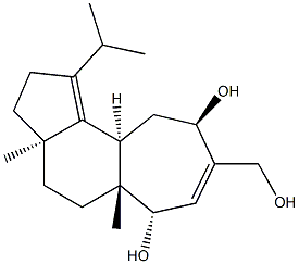 (3aR)-2,3,3a,4,5,5a,6α,9β,10,10aβ-Decahydro-8-hydroxymethyl-3aβ,5aα-dimethyl-1-isopropylcyclohept[e]indene-6,9-diol 结构式