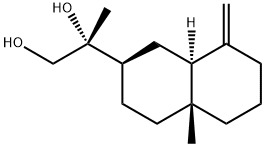 (R)-2-[(2R,8aβ)-4aα-Methyl-8-methylenedecalin-2α-yl]-1,2-propanediol 结构式