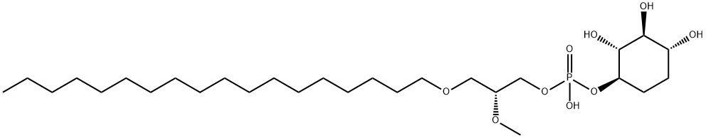 D-2,3-二脱氧-2-MYO-肌醇 1-[(R)-2-甲氧基-3-(十八烷氧基)丙基磷酸氢酯] 结构式