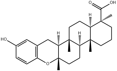 (4S)-23-Hydroxy-4,8-dimethyl-16,24-cyclo-D(17a)-homo-21-nor-17a-oxa-5α-chola-16,20(22),23-triene-4β-carboxylic acid 结构式