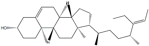 (24R)-24-[(E)-1-Ethyl-1-propenyl]-26,27-dinorcholest-5-en-3β-ol 结构式