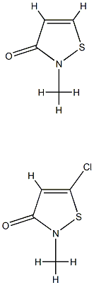 5-氯-2-甲基-3(2H)-异噻唑酮与2-甲基-3(2H)-异噻唑酮的混合物 结构式