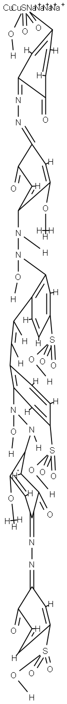 [Μ-[[2,2'-(1,2-乙二烯基)双[5-[[5-羟基-4-[(2-羟基-5-磺苯基)偶氮]-2-甲氧苯基]氧化偶氮基]苯磺酸基合]]]]二铜酸盐四钠 结构式