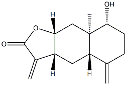 (3aR)-3aα,4,4aα,5,6,7,8,8a,9,9aα-Decahydro-8β-hydroxy-8aβ-methyl-3,5-bismethylenenaphtho[2,3-b]furan-2(3H)-one 结构式