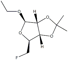 ba-D-Ribofuranoside, ethyl 5-deoxy-5-fluoro-2,3-O-(1-methylethylidene)- (9CI) 结构式