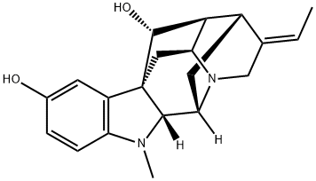 (17R,19E)-19,20-Didehydro-1-demethylajmalan-10,17-diol 结构式