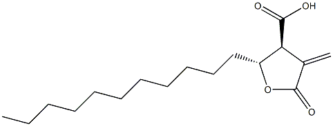 [2R,(+)]-Tetrahydro-4-methylene-5-oxo-2-undecyl-3β-furancarboxylic acid 结构式