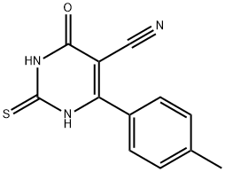 6-(4-methylphenyl)-4-oxo-2-sulfanylidene-1,2,3,4-tetrahydropyrimidine-5-carbonitrile 结构式