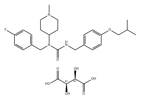 匹莫范色林 L-酒石酸盐 结构式