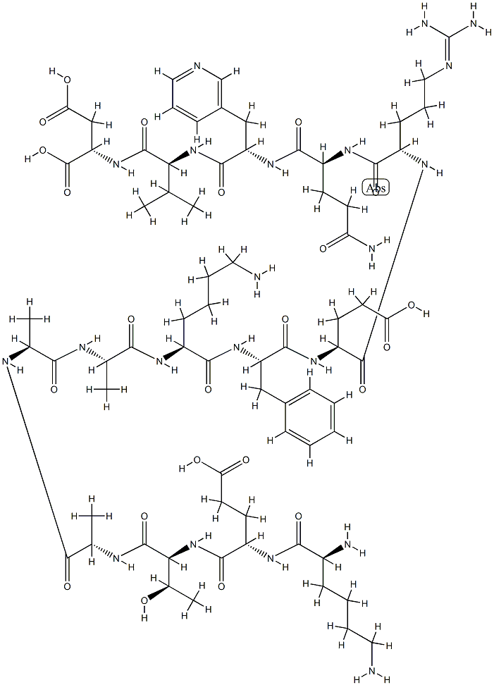 ribonuclease S-peptide (1-14), 12-(beta-(3-pyridyl)-Ala)- 结构式