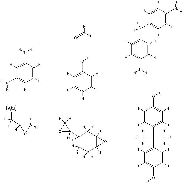 Formaldehyde, polymer with 1,3-benzenediamine, (chloromethyl)oxirane, 4,4'-methylenebis[benzenamine], 4,4'-(1-methylethylidene)bis[phenol], 3-oxiranyl-7-oxabicyclo[4.1.0]heptane and phenol 结构式