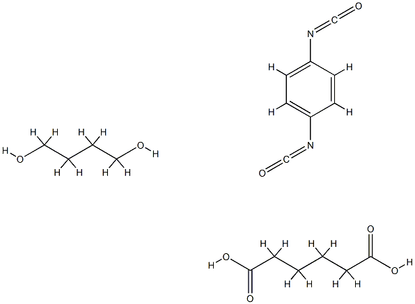 己二酸与1,4-丁二醇和1,4-二异氰酸根合苯的聚合物 结构式