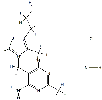 3-[(4-amino-2-methylpyrimidin-5-yl)methyl]-5-(2-hydroxyethyl)-4-methylthiazolium  chloride  hydrochlor 结构式