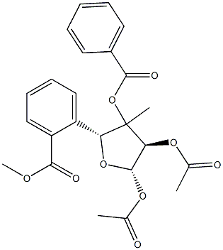 3-C-Methyl-β-D-xylofuranose 1,2-diacetate 3,5-dibenzoate 结构式